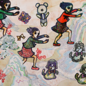 abstract balance / 2017 / 紙にインク、水彩、和紙、PVA糊/ 37x52cm
/ ink, water colour, Japanese paper PVA glue on paper