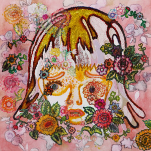 Primavera / 2016 / 紙にインク、水彩、和紙、PVA糊/ 80x50cm
/ ink, water colour, Japanese paper PVA glue on paper