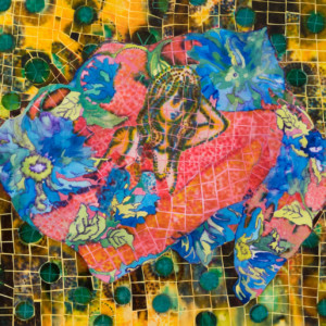 her bathroom/ 2018/31.0x56.0cm/
紙にペン,インク,和紙, PVA糊/ pen, ink, Japanese paper on paper