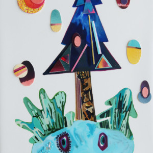 徒然ドローイング・Neoteny / 2021 /紙にアクリルインク ・コラージュ / 21x14.8cm / ink, collage on paper