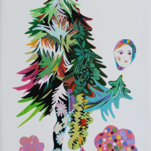 徒然ドローイング・ The witch of the forest / 2021 /紙にアクリルインク ・コラージュ/ 21x14.8cm/ ink, collage on paper